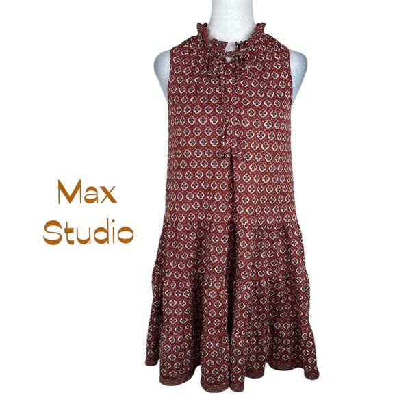 Max Studio Red Patterned Mini Dress - Picture 1 of 11